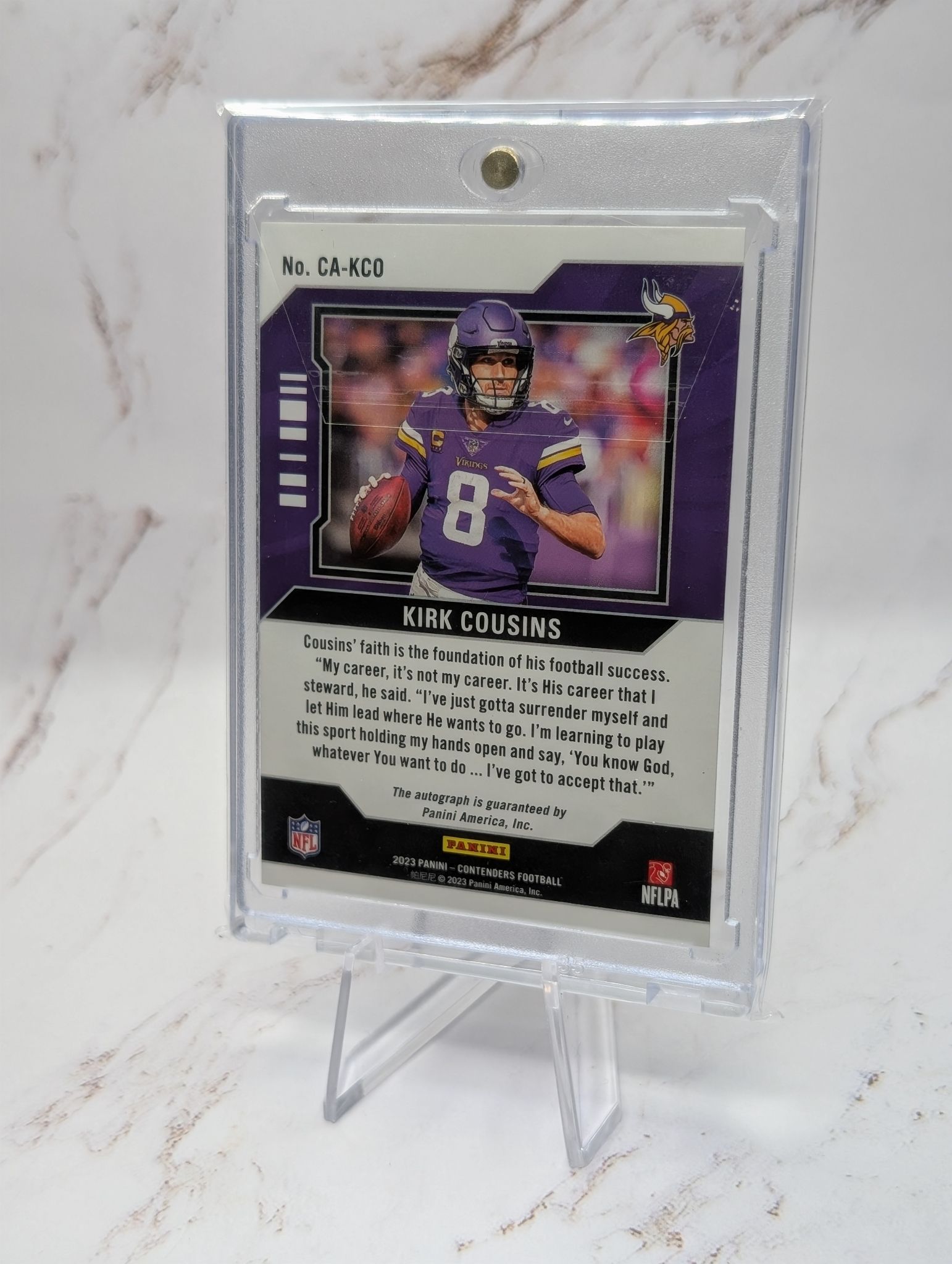 2023 Panini Contenders - Contenders Autographs Kirk Cousins #CA-17 Gold /10 (AU)