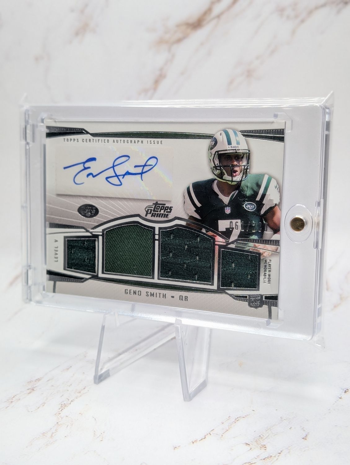 2013 Topps Prime - Level V Autograph Relics Geno Smith #PV-GS Silver /200