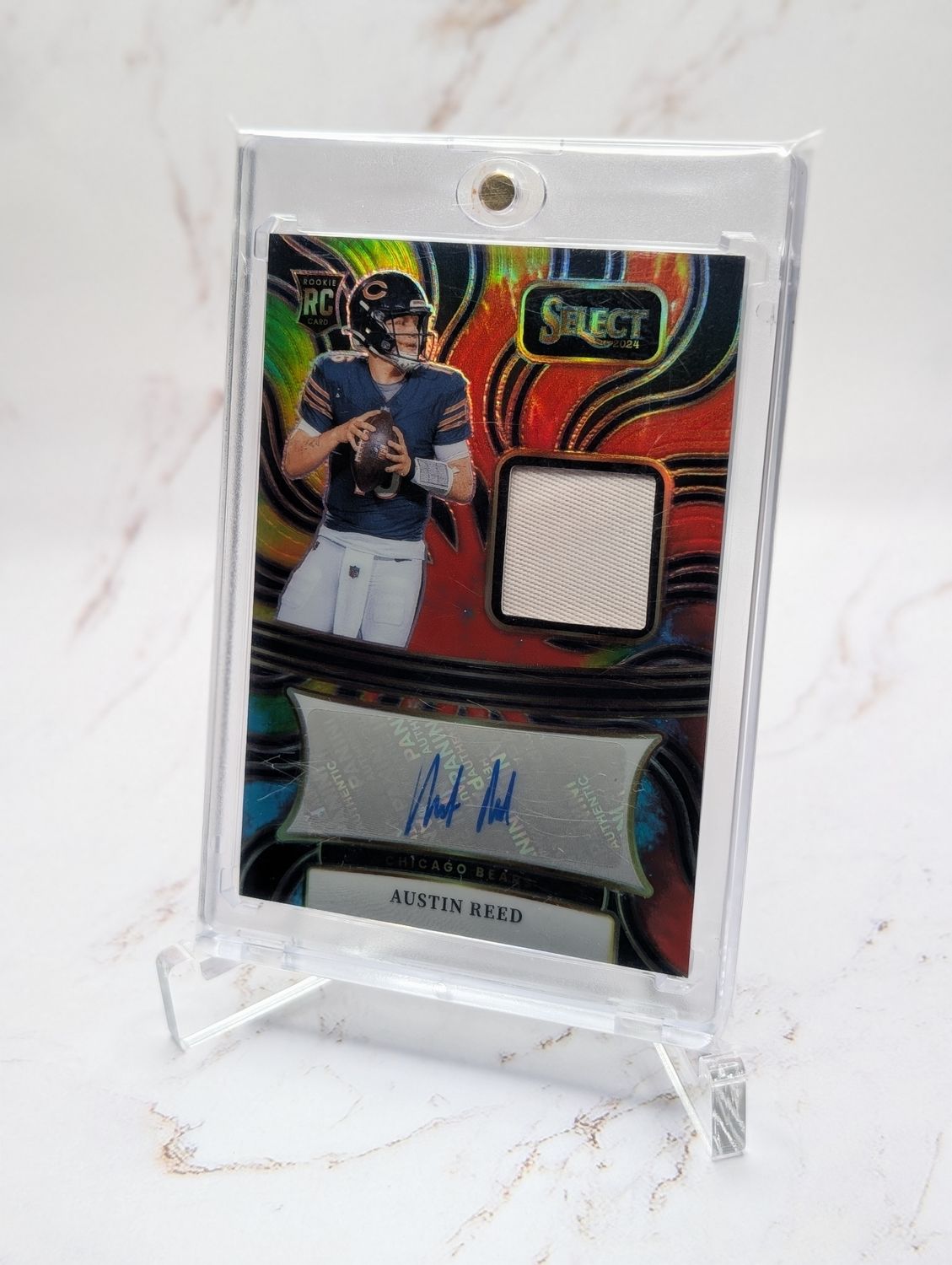 2024 Panini Select - Rookie Signature Memorabilia Austin Reed Tye Dye Prizm /25