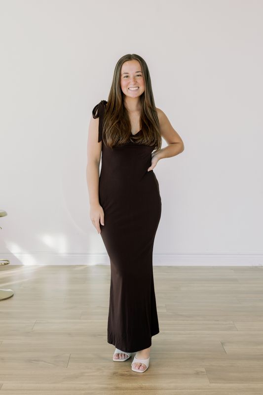 Sweetheart Tie Strap Midi Dress