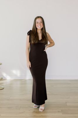 Sweetheart Tie Strap Midi Dress