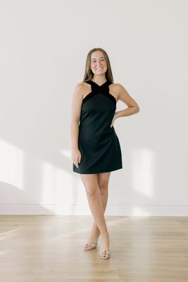 Velvet Bow Mini Dress