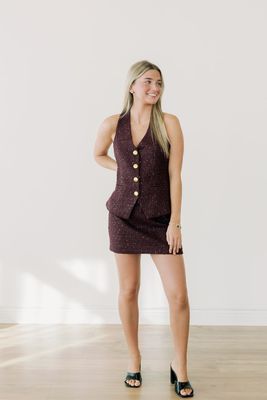 Tweed Halter Vest