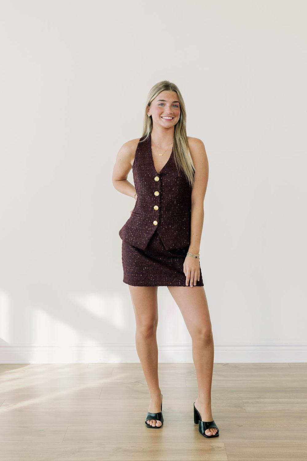 Tweed Halter Vest