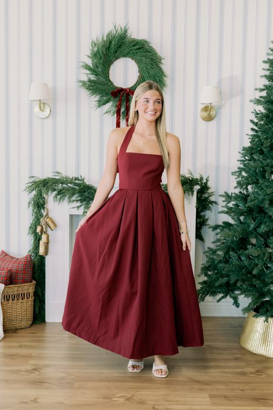 Halter Neck Maxi Dress