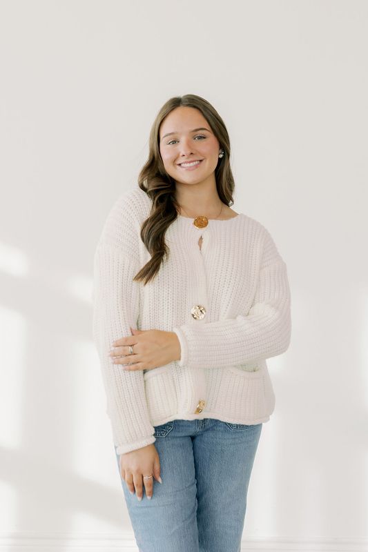 Long Sleeve Chunky Knit Button Down Sweater