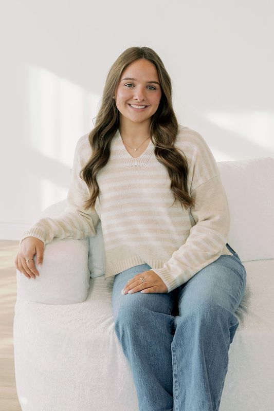 Striped Drop Shoulder Knit Sweater