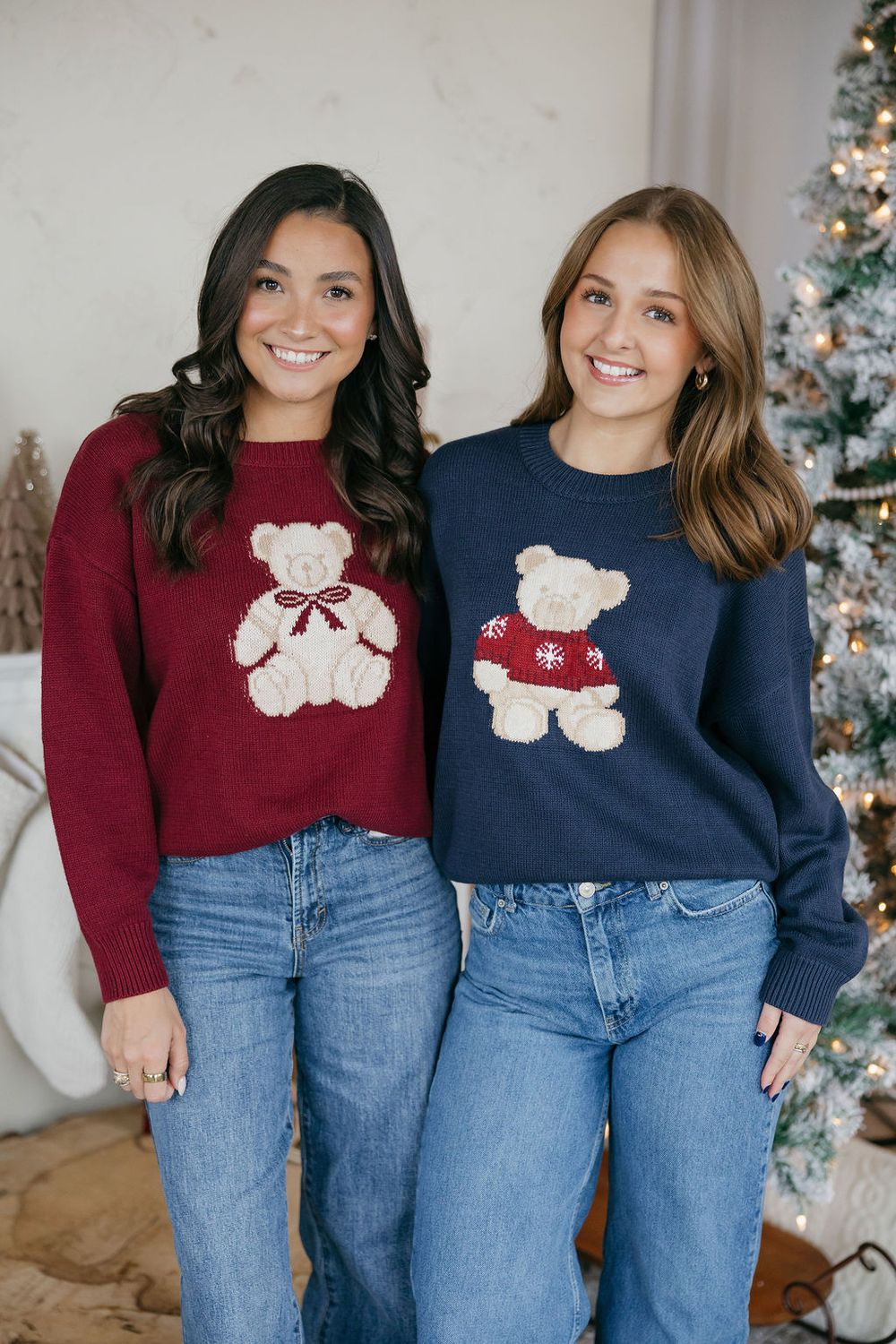 Long Sleeve Teddy Bear Knit Sweater