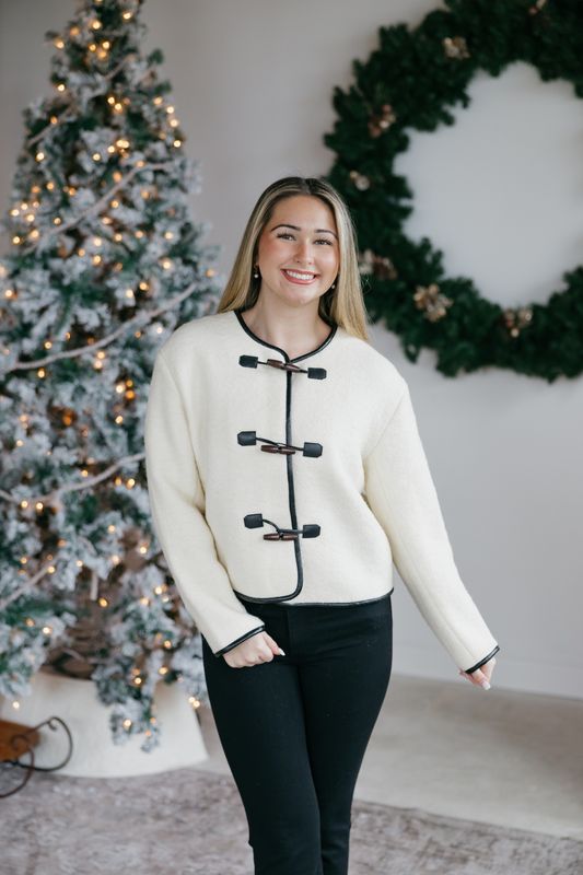 Sherpa Contrast Front Binding Jacket