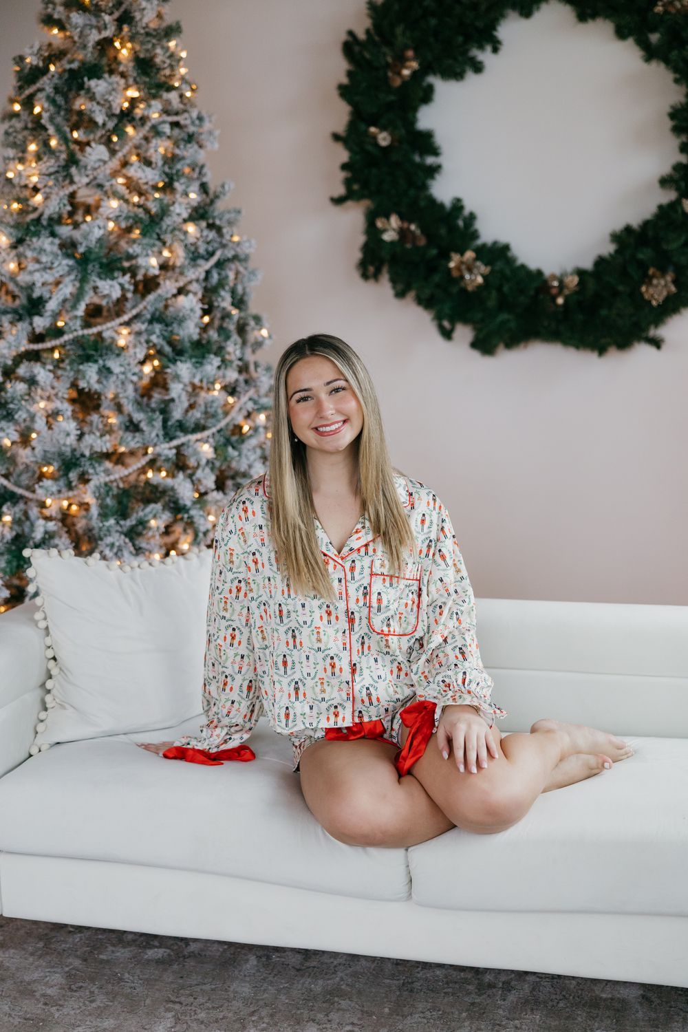 Satin Nutcracker Tie Detail PJ Set