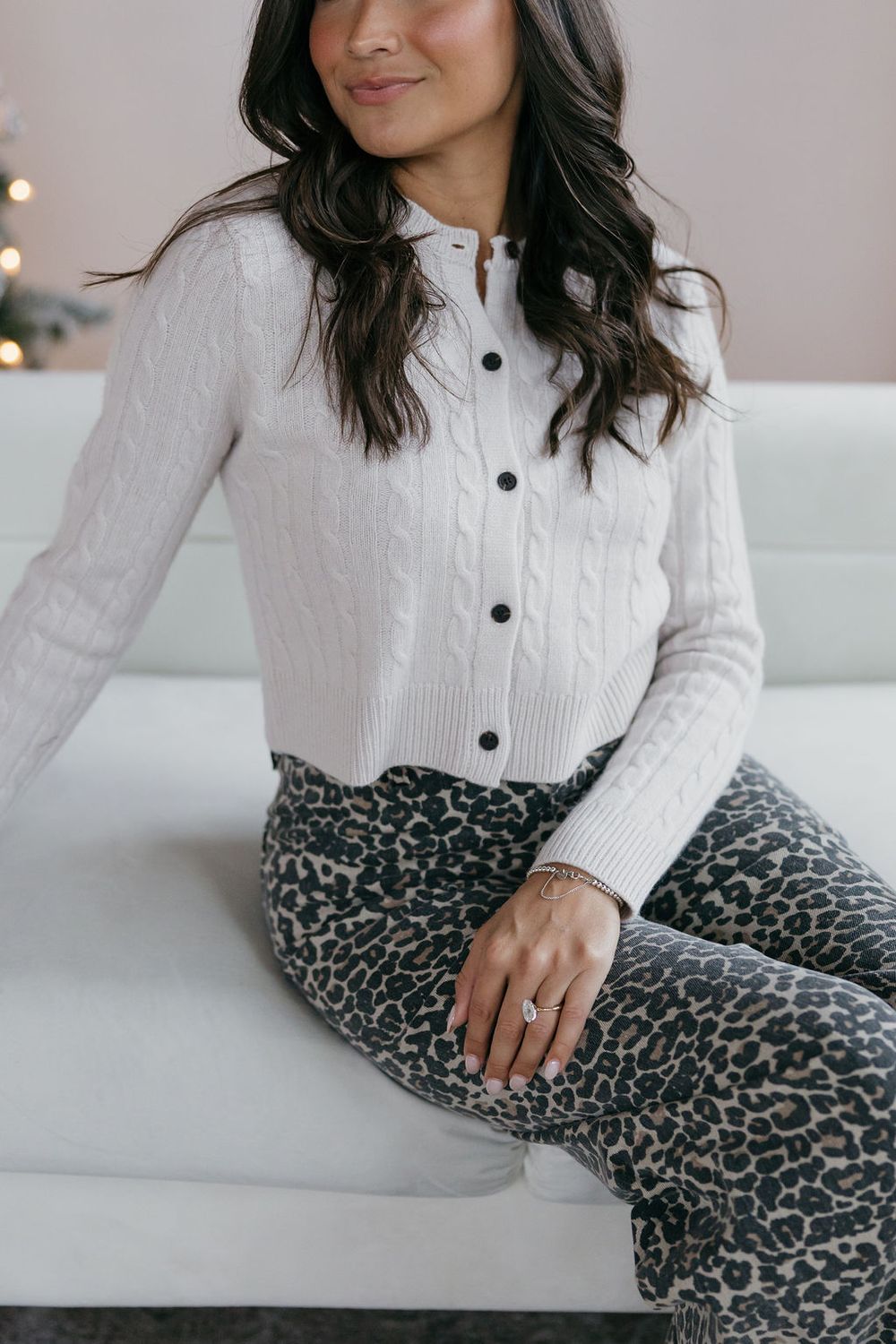 Knit Long Sleeve Cable Button down Cardigan