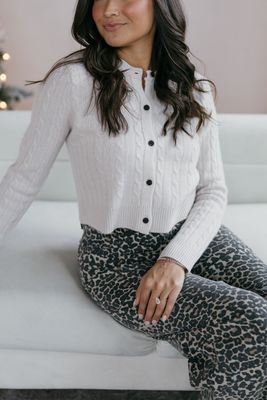 Knit Long Sleeve Cable Button down Cardigan
