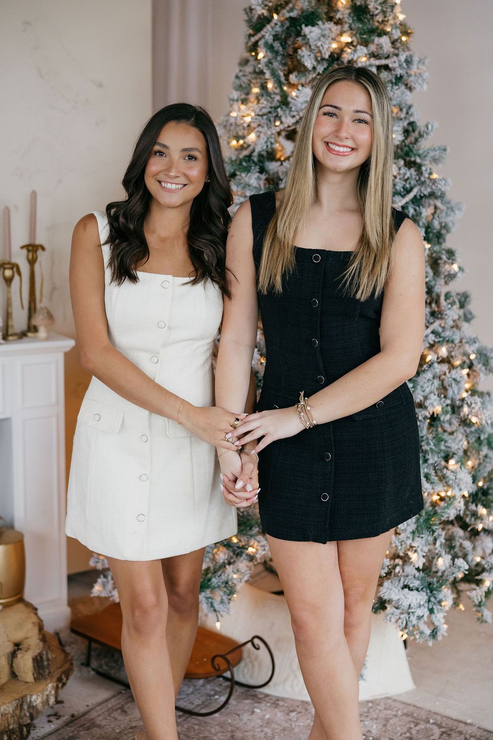 Boucle Button Down Mini Dress