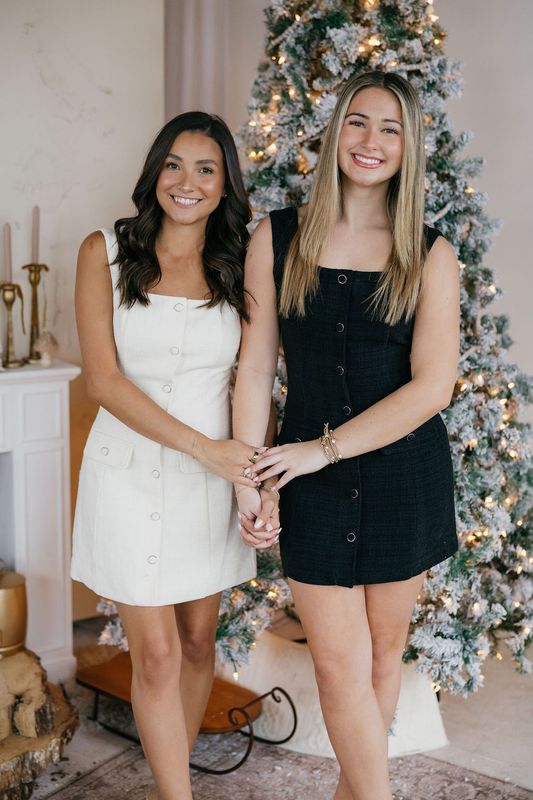 Boucle Button Down Mini Dress