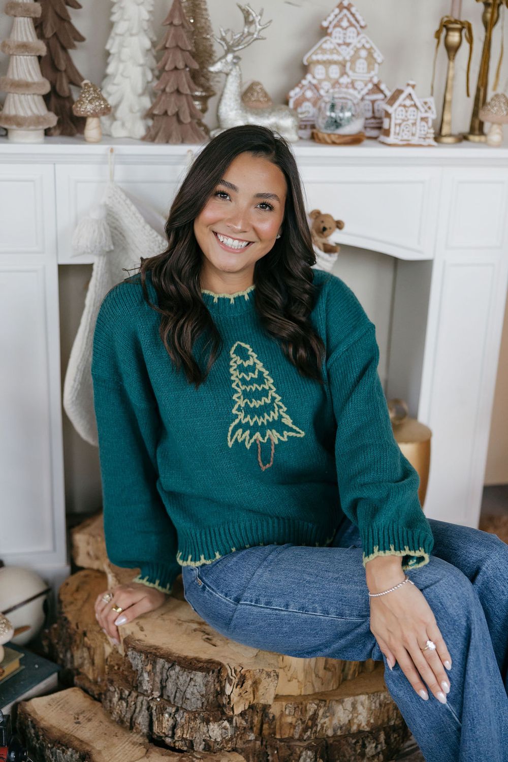 Christmas Tree Stitched Sweater