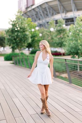 Halter Lace Trim Drop Waist Bubble Mini Dress