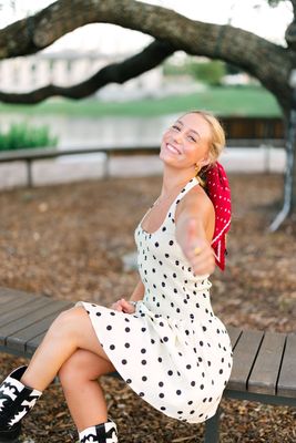 Polka Dot Smocked Halter Neck 