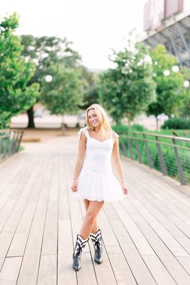 Eyelet Shoulder Tie Mini Dress