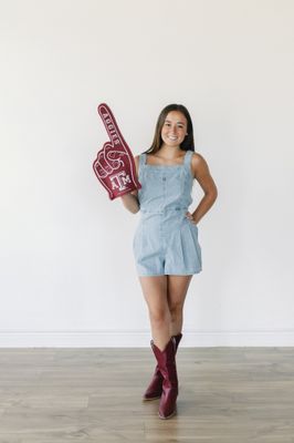 Back Tie Denim Romper