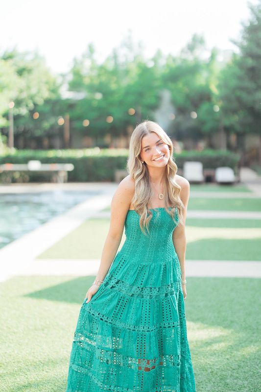 Eyelet Lace Tube Midi Dress