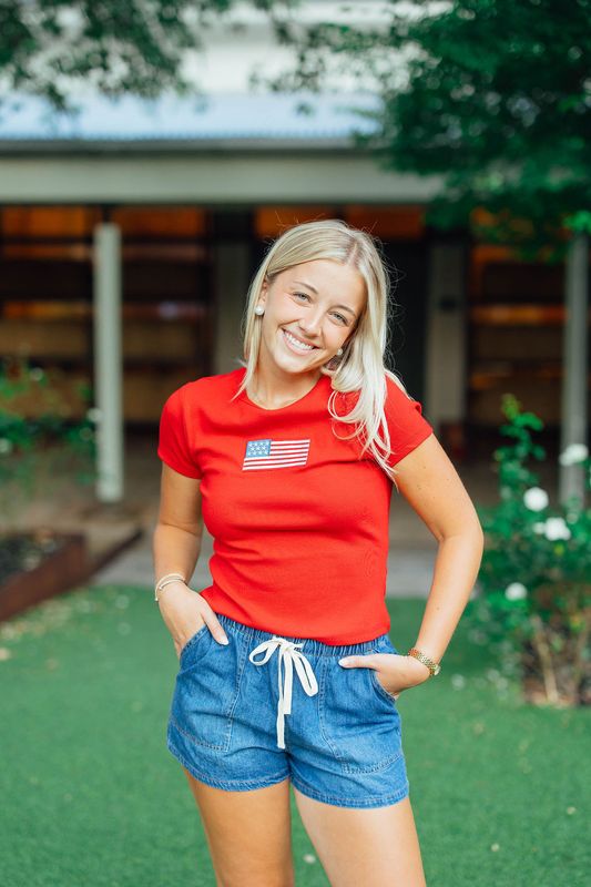 American Flag Baby Tee