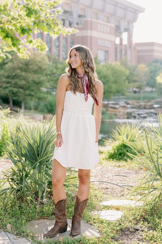 Strapless Pleated Top Babydoll Dress