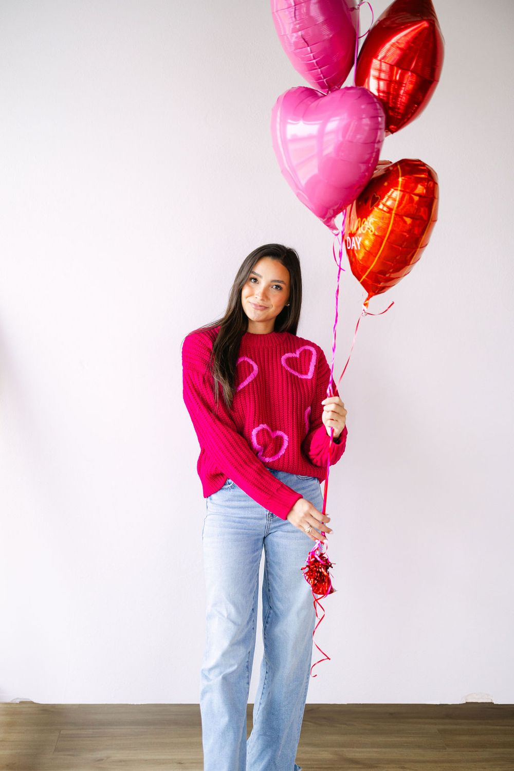 Knit Heart Embroidered Sweater