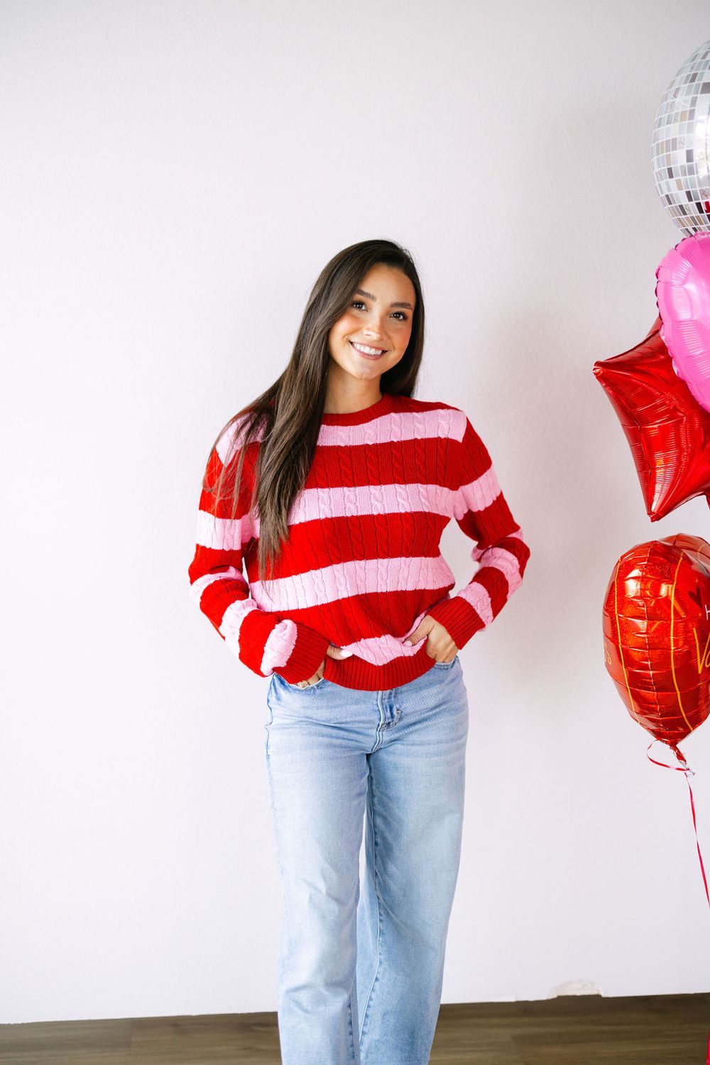 Cable Knit Colorblock Sweater