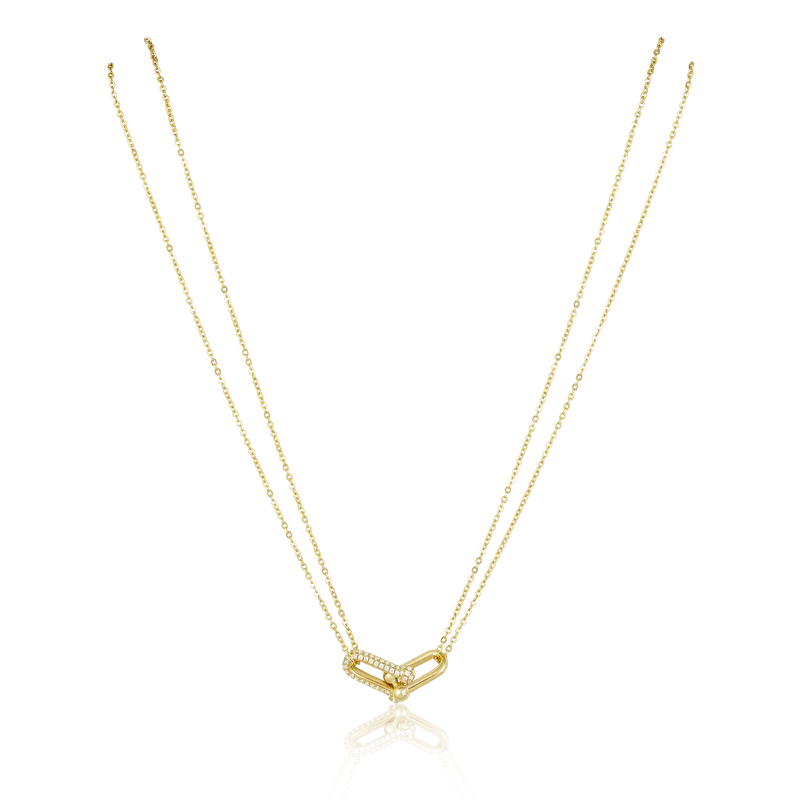 U Link Pave Necklace