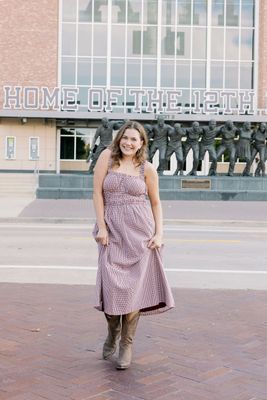 Gingham Ruffle Strap Midi Dress