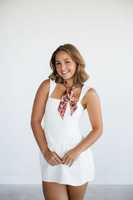 Front Pocket Romper Dress