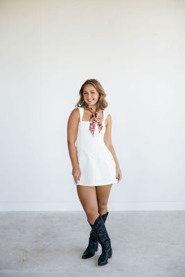 Front Pocket Romper Dress