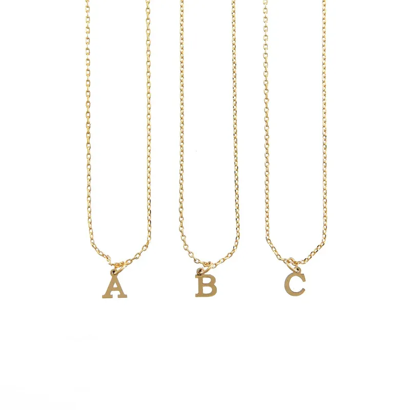 Waterproof Dainty Gold Initial Necklace