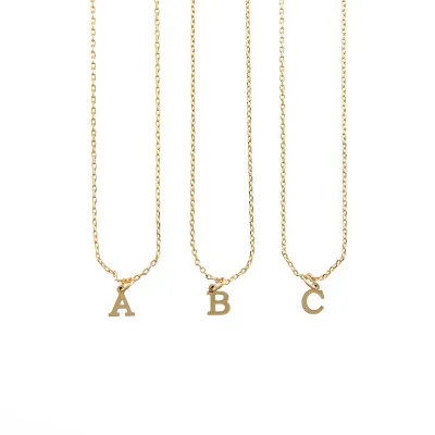 Waterproof Dainty Gold Initial Necklace