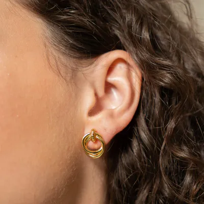 18K Looped Duo Studs