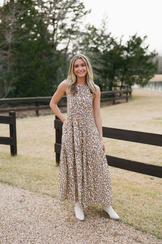Tiered Print Maxi Dress