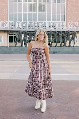 Embroidered Contour Maxi Dress