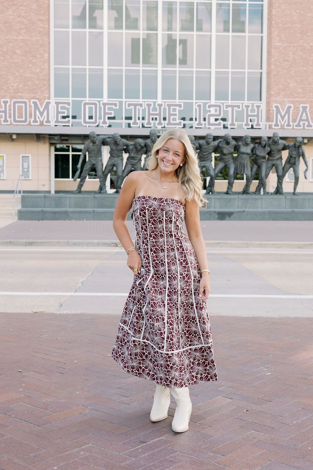 Embroidered Contour Maxi Dress