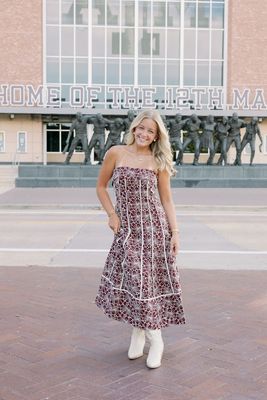 Embroidered Contour Maxi Dress