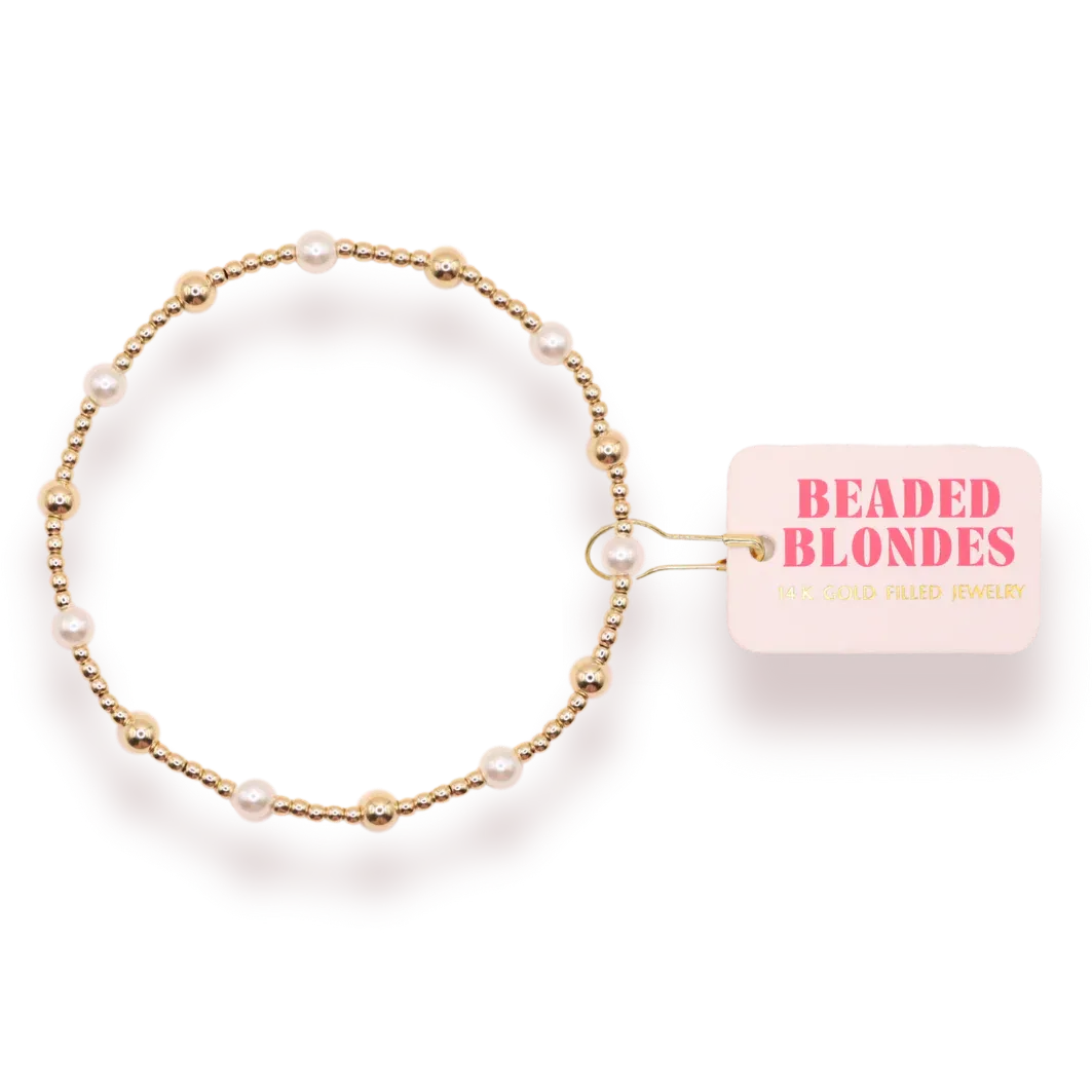 June Pearl + Gold Alternating Bracelet