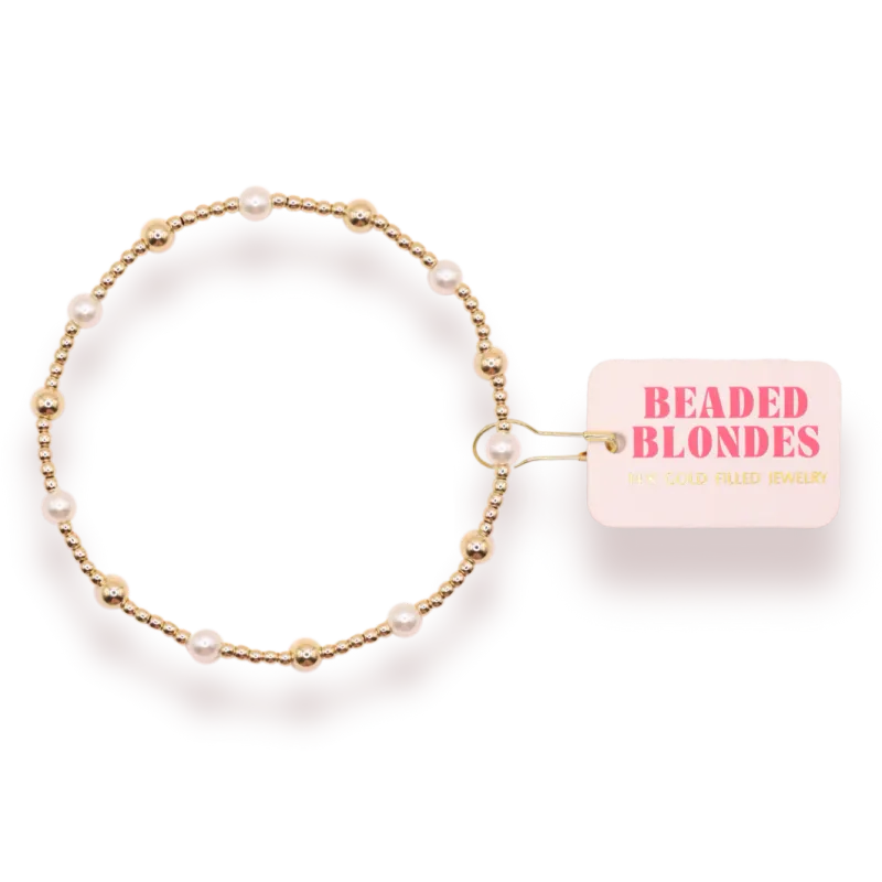 June Pearl + Gold Alternating Bracelet