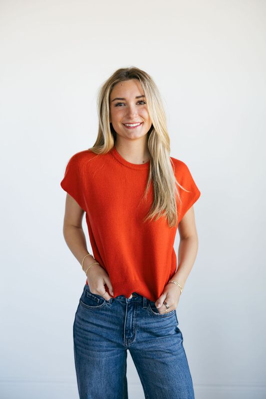 Knit Cap Sleeve Sweater Top