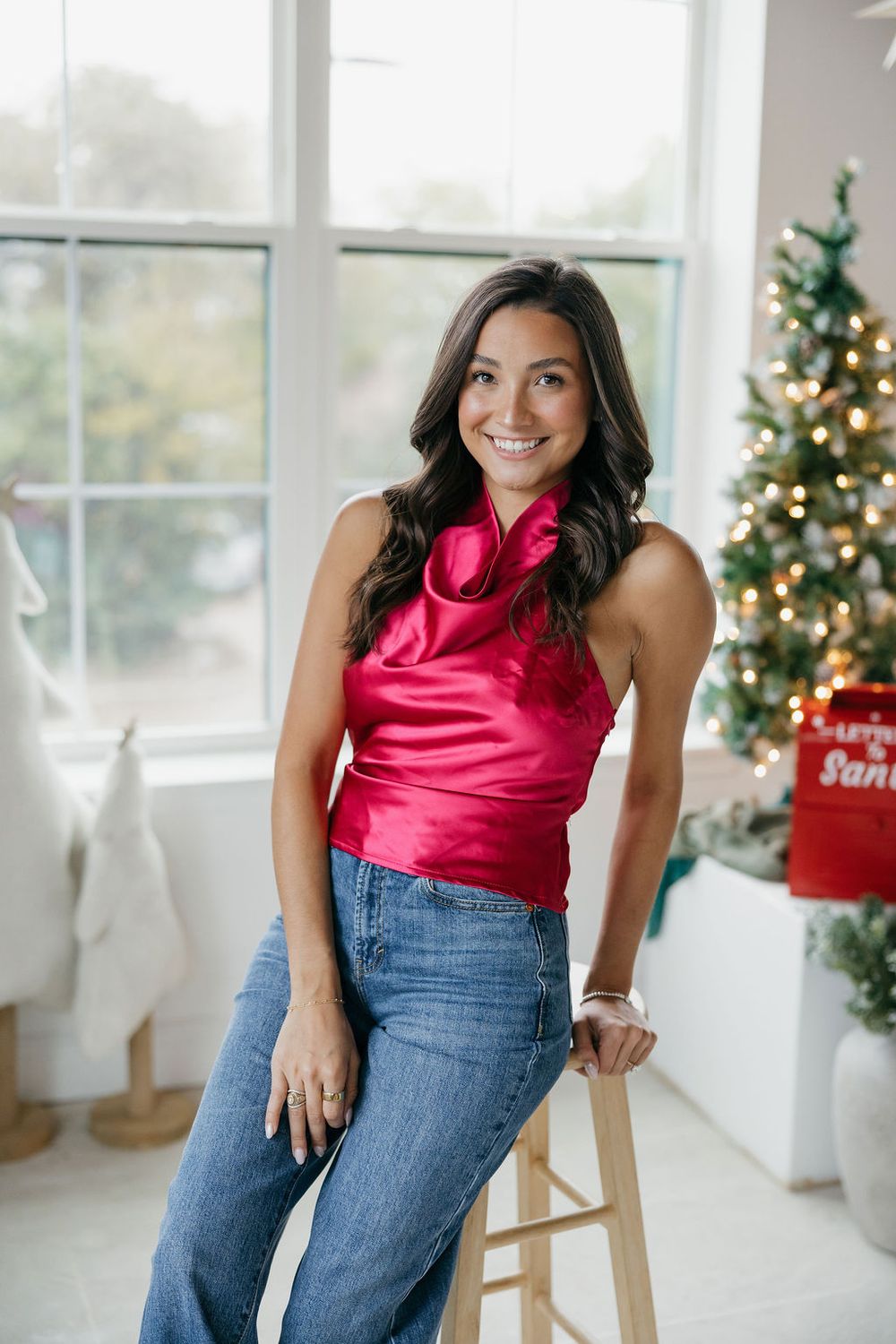 Cowl Neck Satin Top With Strap