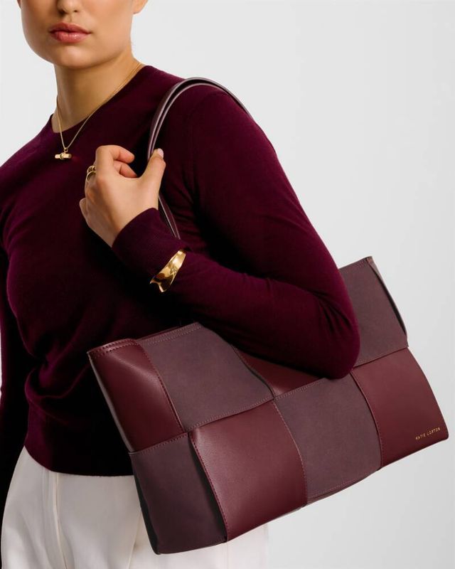 Tayla Woven Suede Tote Bag