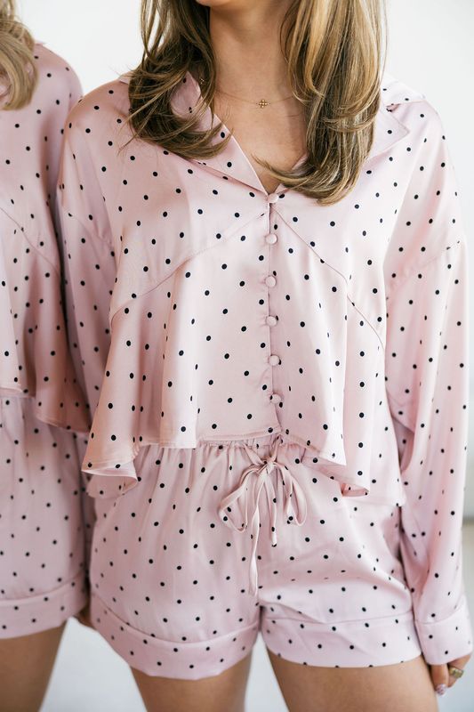 Satin Polka Dot Pajamas