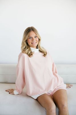 Mock Neck Pinstripe Lounge Set