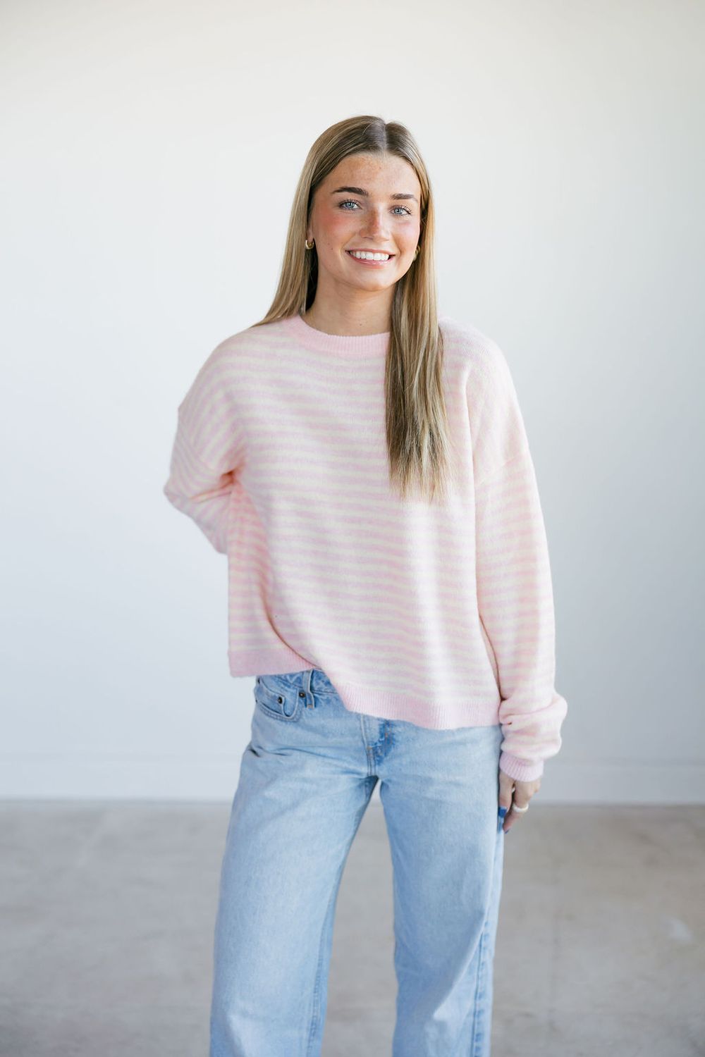 Pinstripe Soft Knit Sweater