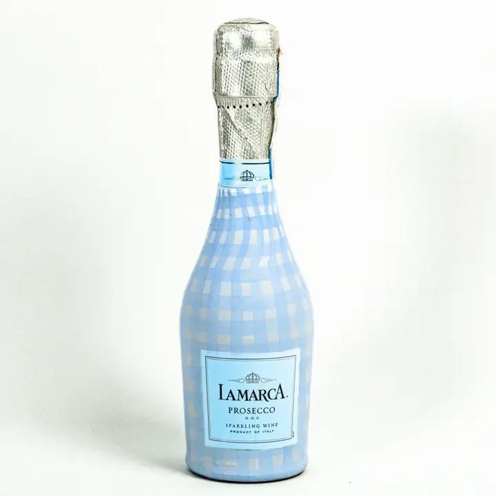 Beau Bottles Mini Set Prosecco Collection - Powder Blue Gingham