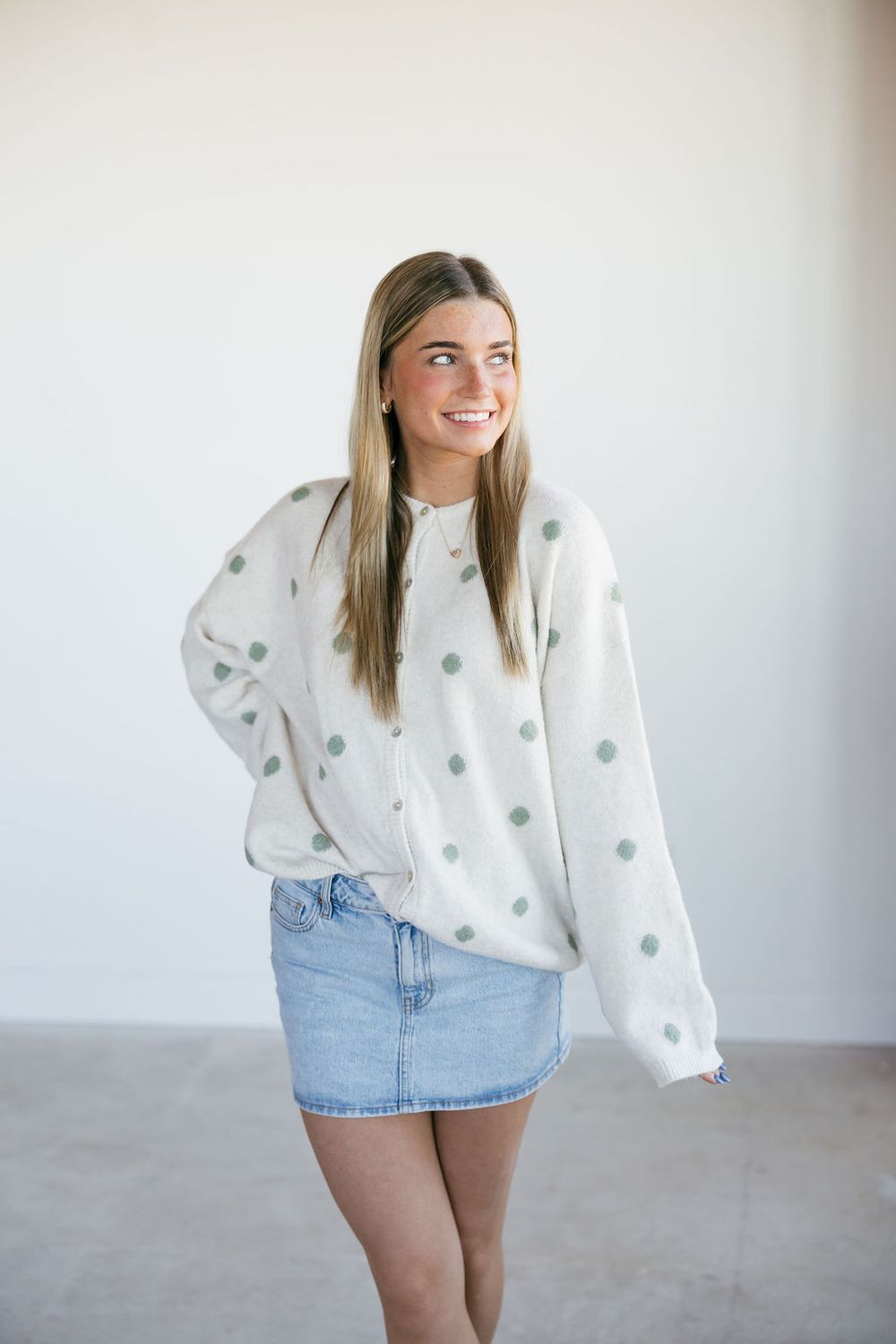 Knit Polka Dot Cardigan