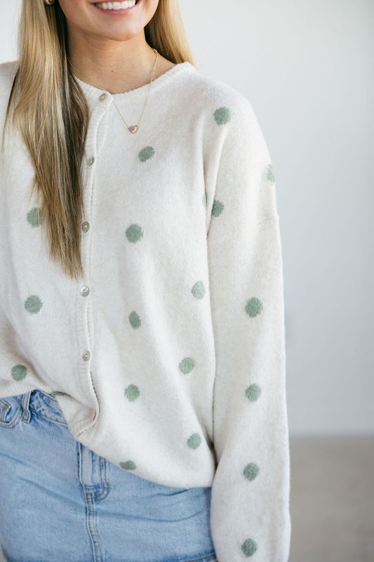 Knit Polka Dot Cardigan
